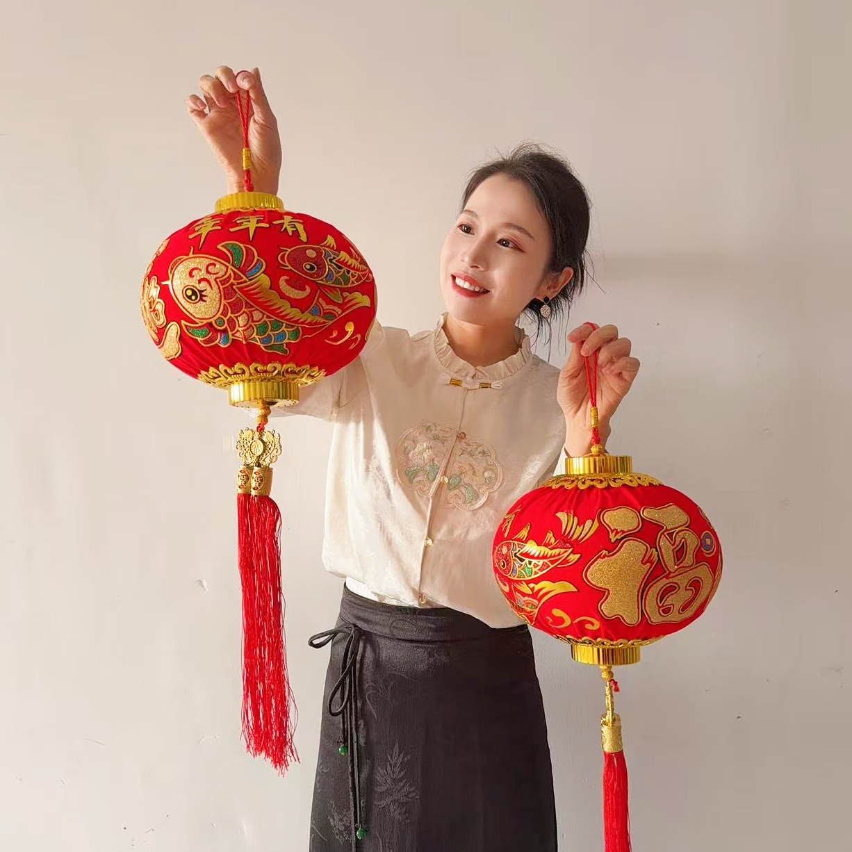 【超值一对装】【新人福利】新年吉祥挂饰大灯笼球挂件客厅装饰