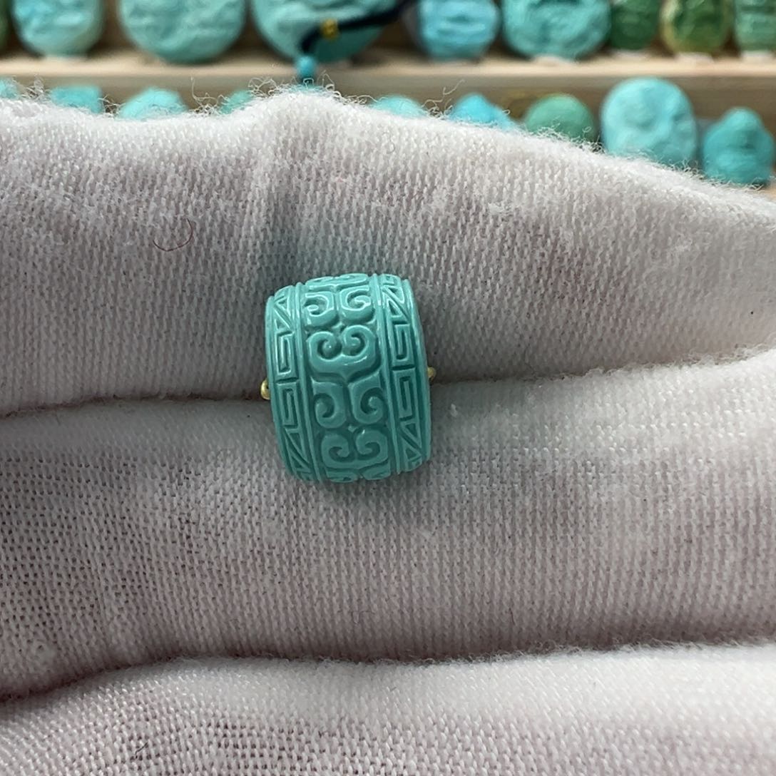 未镶嵌绿松石回纹珠10.6x8mm