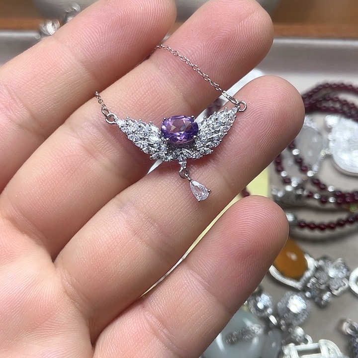零***坠链均925银珐琅天使之翼