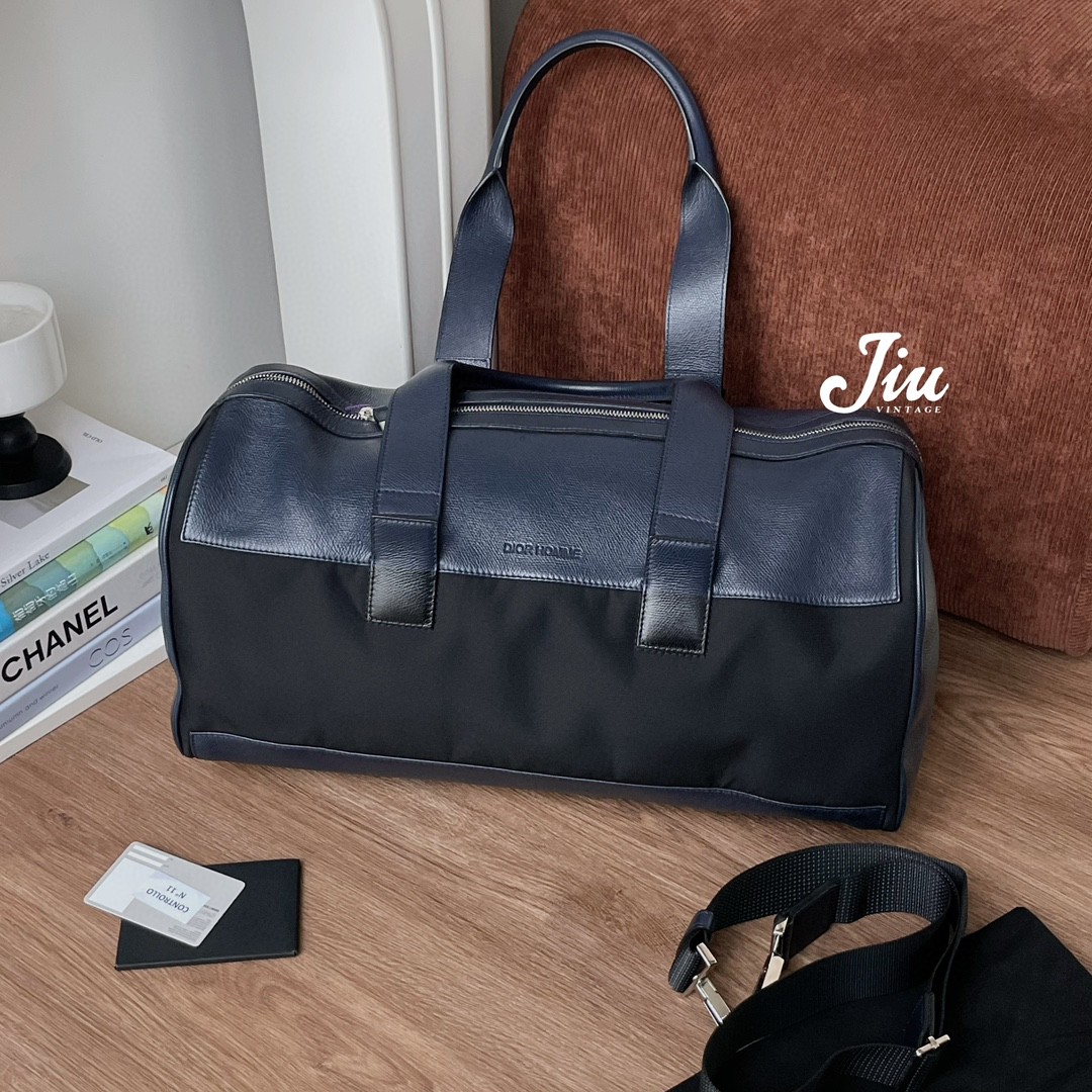 99新 DIOR/迪奥 帆布拼皮旅行袋肩带款 JM11-0500