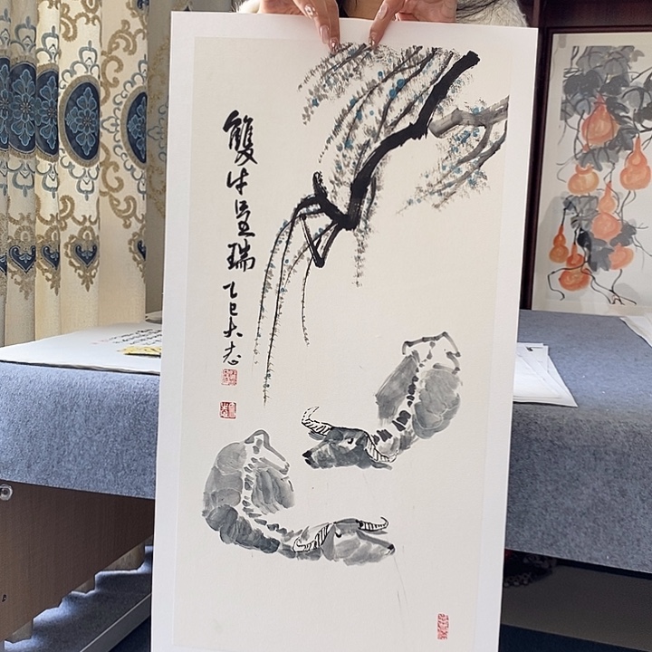 国画纯手绘国画写意34*68