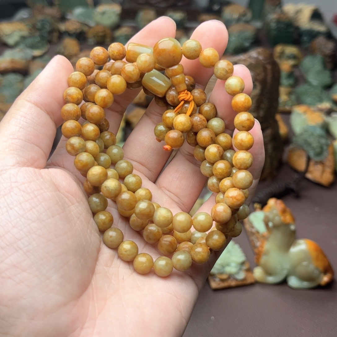 岫岩河磨玉（透闪石质玉）项链未镶嵌