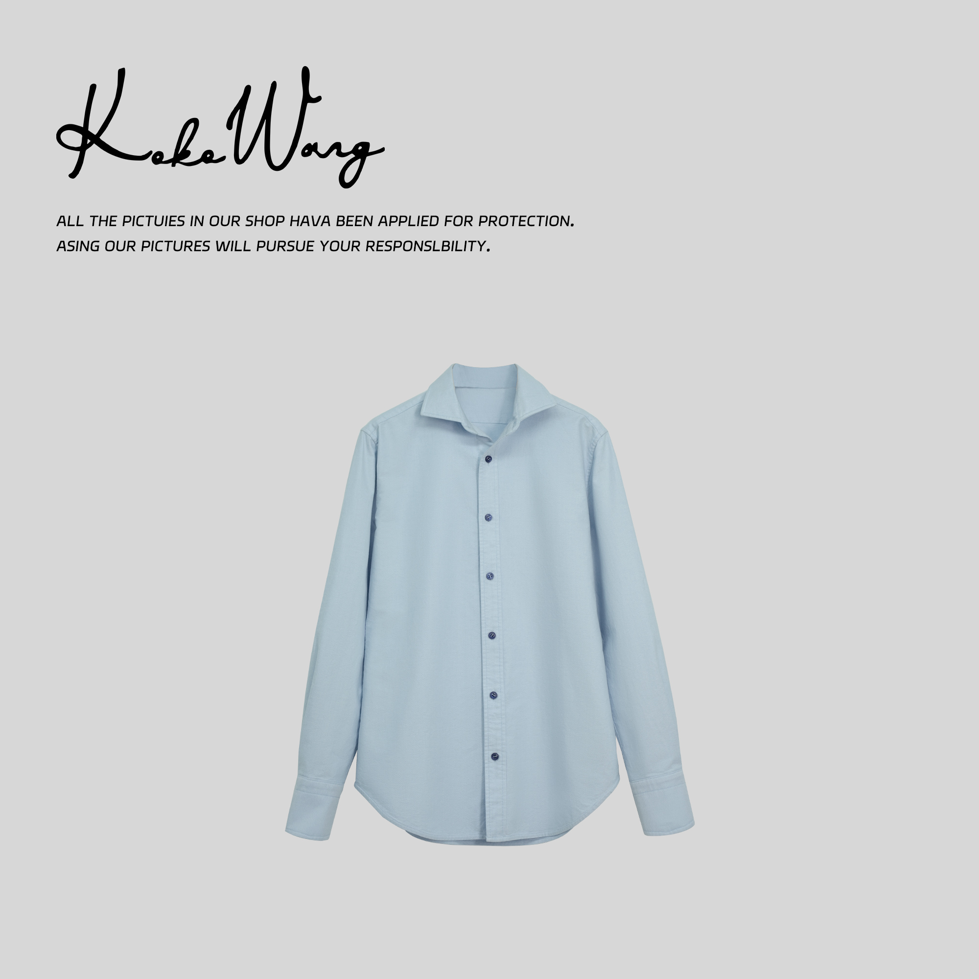 KOKO WANG春夏极简风环保工艺防牛仔百搭显瘦衬衫464925A05W42