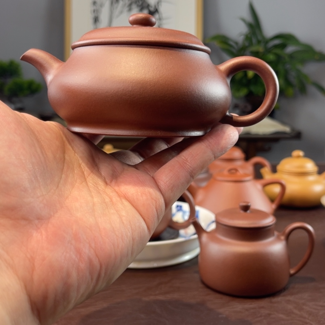 阿***都紫砂茶壶半手紫泥明炉