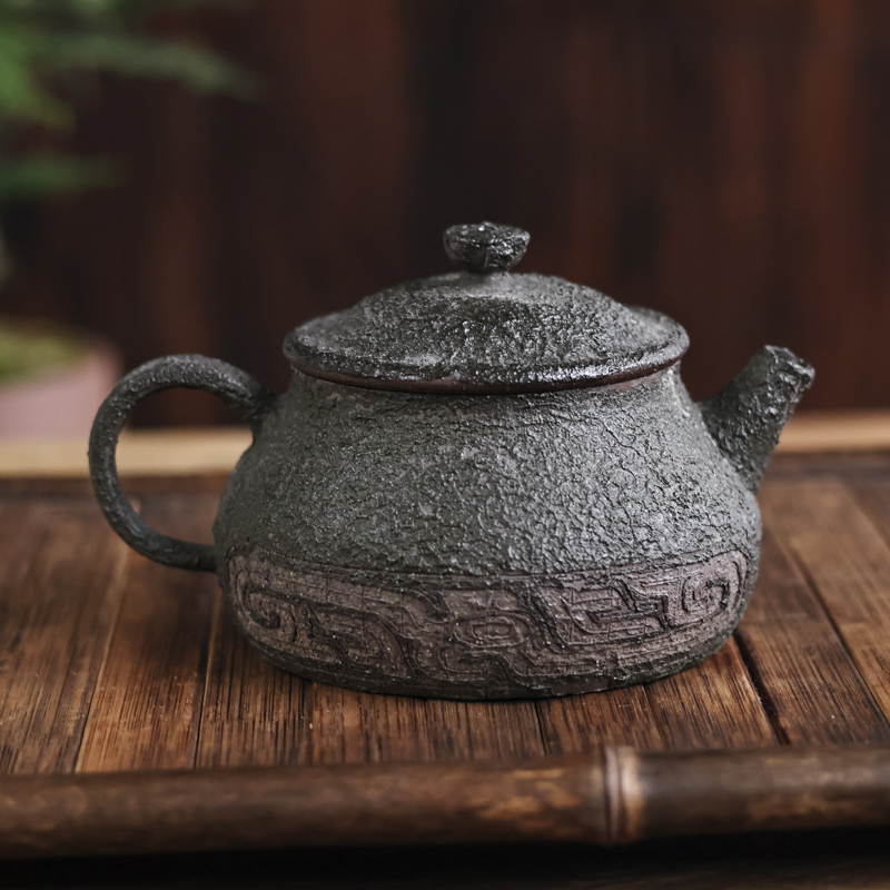 【九姐爱喝茶】青铜玄武-观羽柴烧-壶（观羽0057）