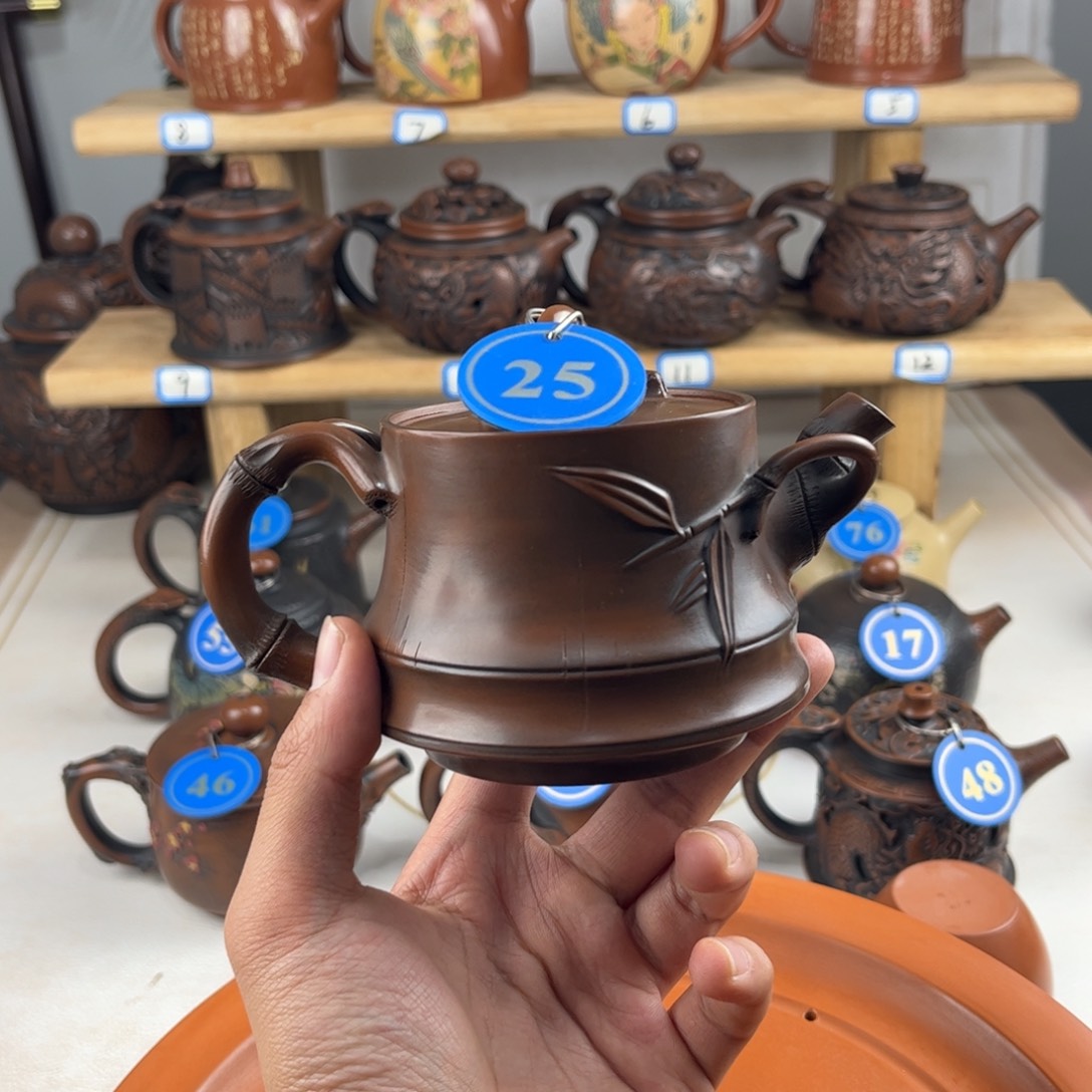 壶210c c建水紫陶全手工制作，老匠人传承手艺