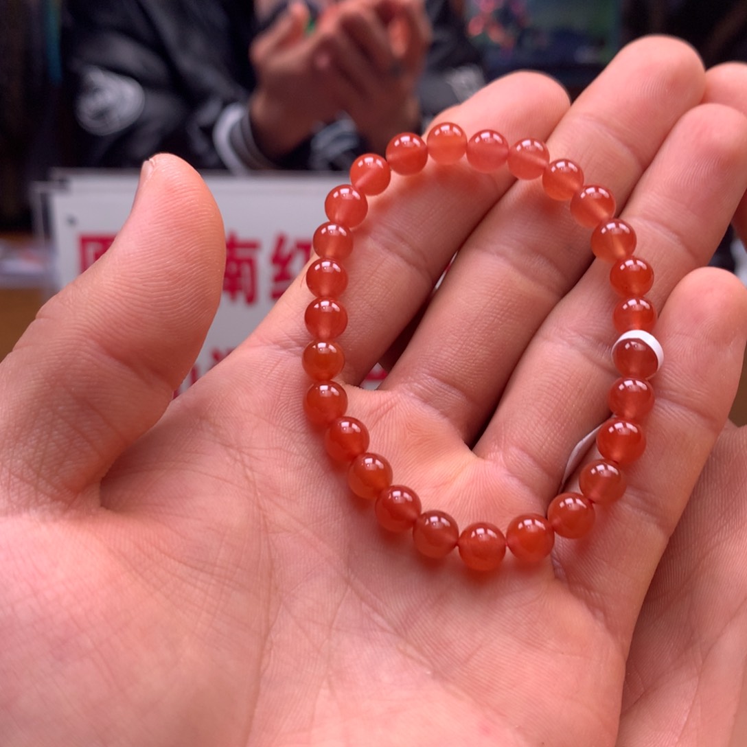 南红玛瑙小庄冰红单圈6㎜未镶嵌24126-66