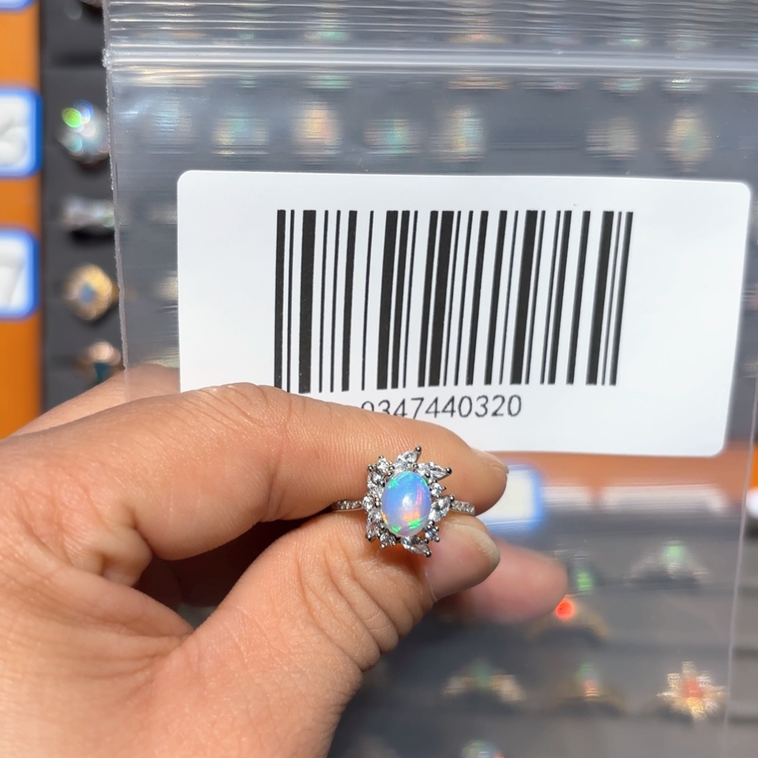 欧泊戒指银S925镶嵌清*་戒指