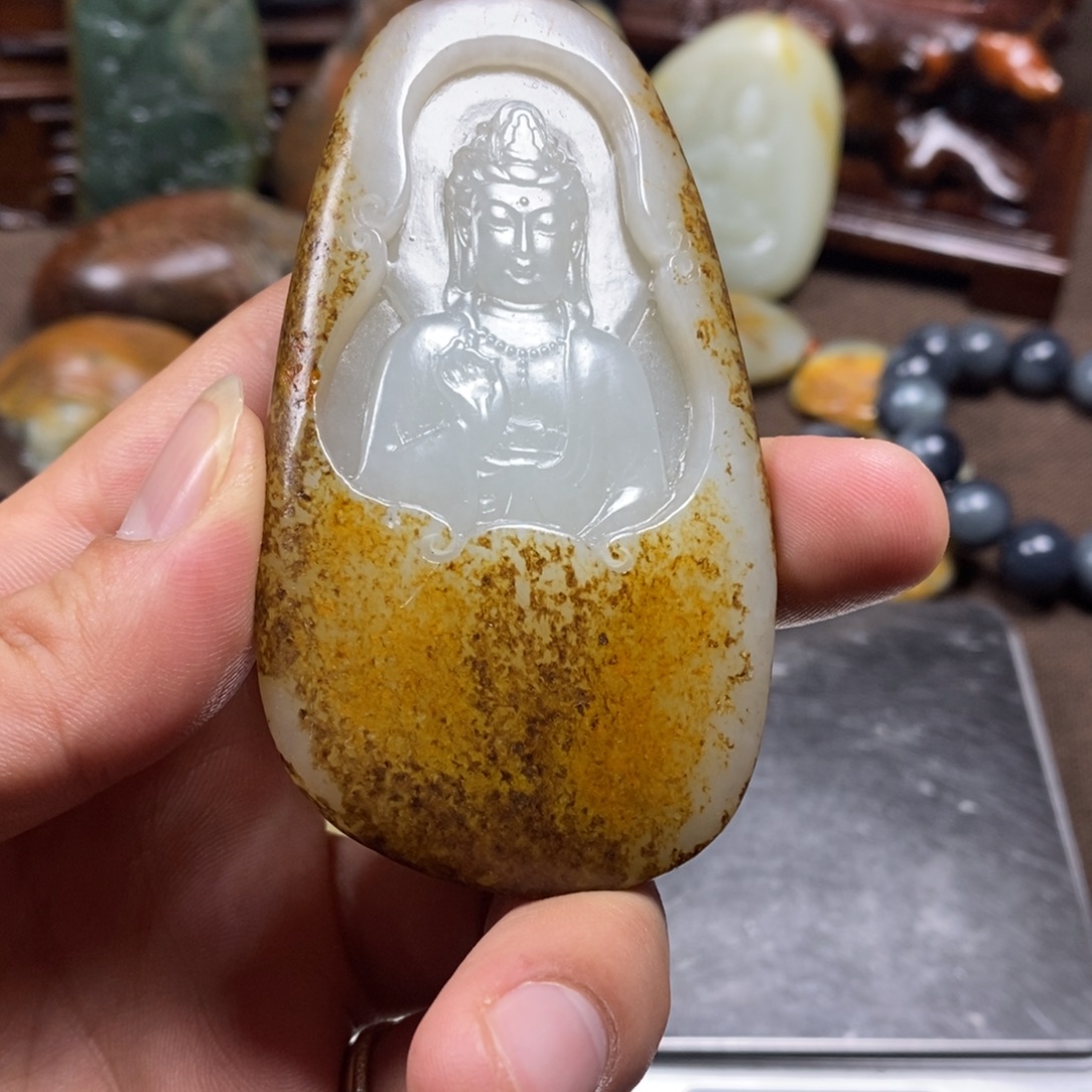 和田玉未镶嵌挂件