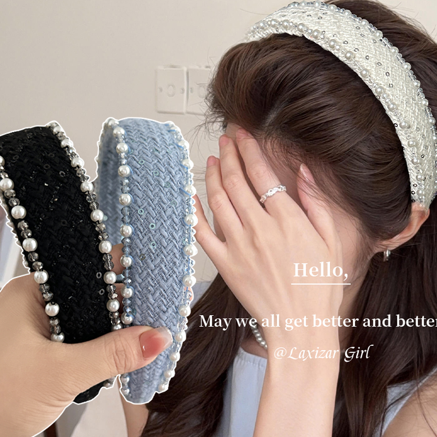 重工珍珠小香风加宽发箍压发防滑时尚发卡2025爆款洋气高级感头箍