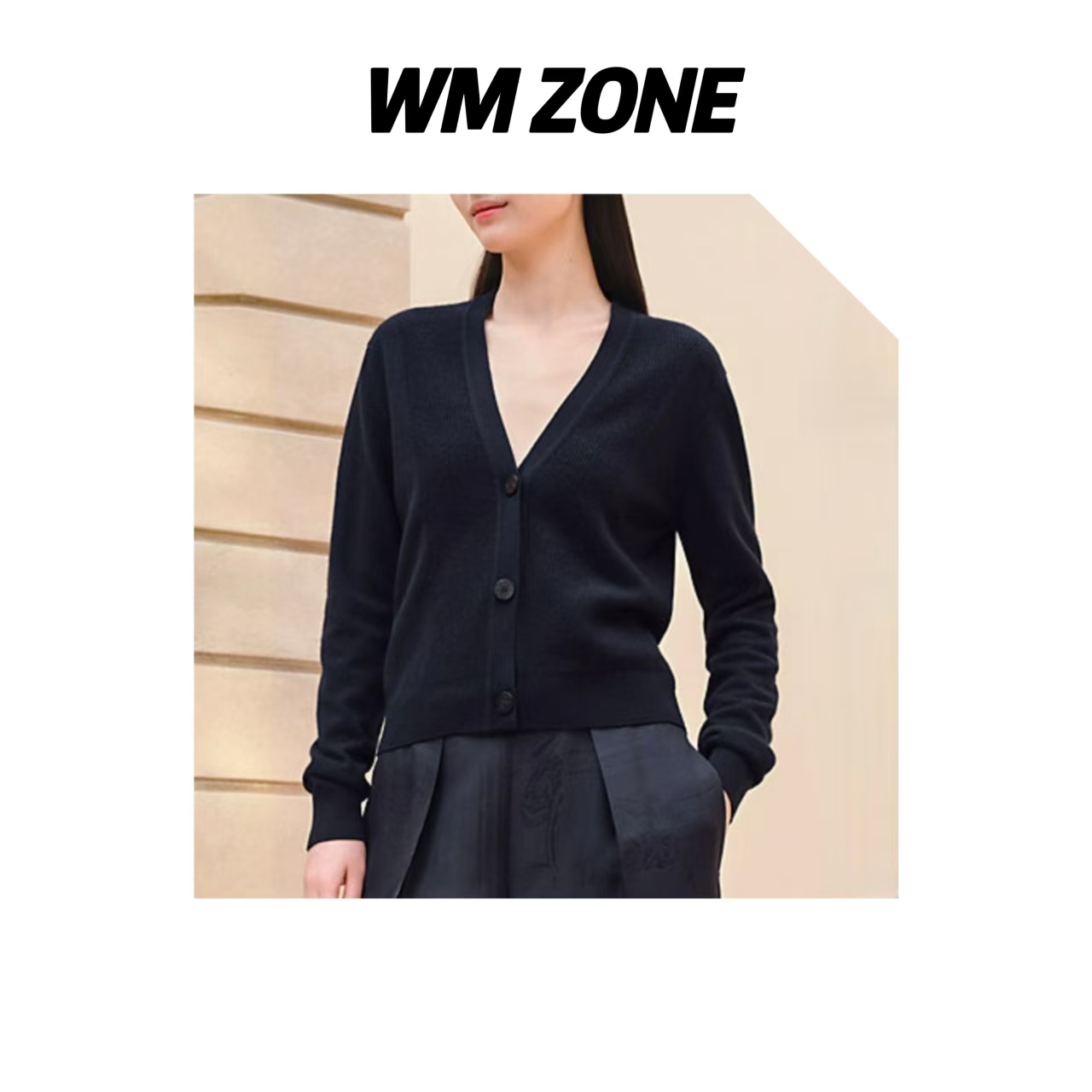 虎儿 3-14-2847 羊绒V领针织开衫