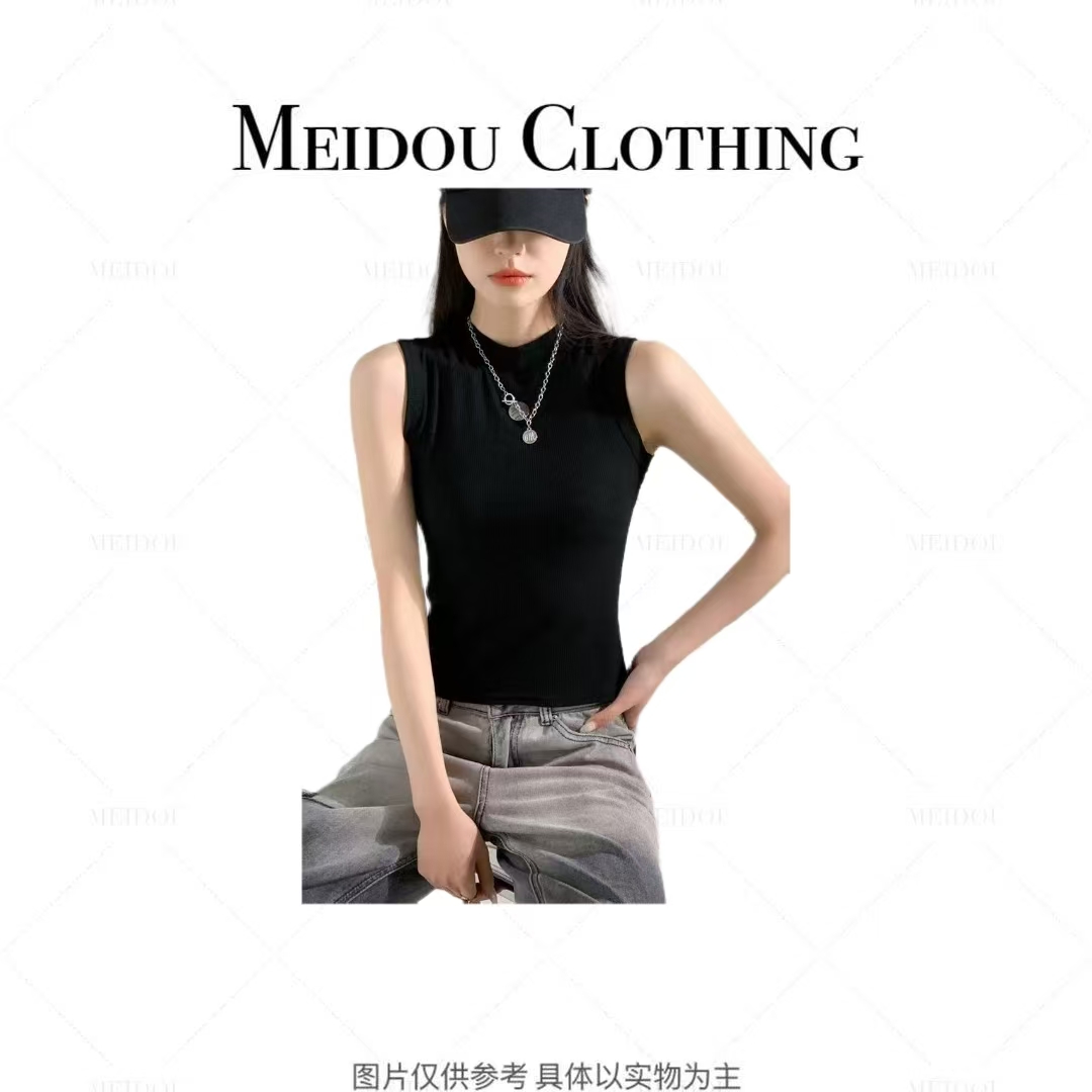 MEIDOU-【半高领背心】百搭吊带外穿遮副乳内搭上衣显瘦打底衫