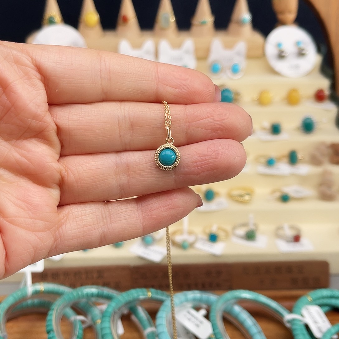 绿松石颈饰合金项链