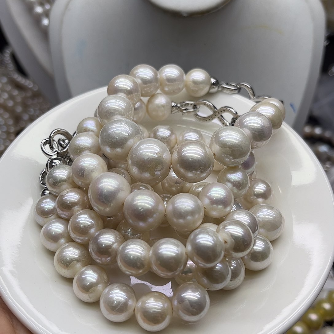 钛钢淡水珍珠项链