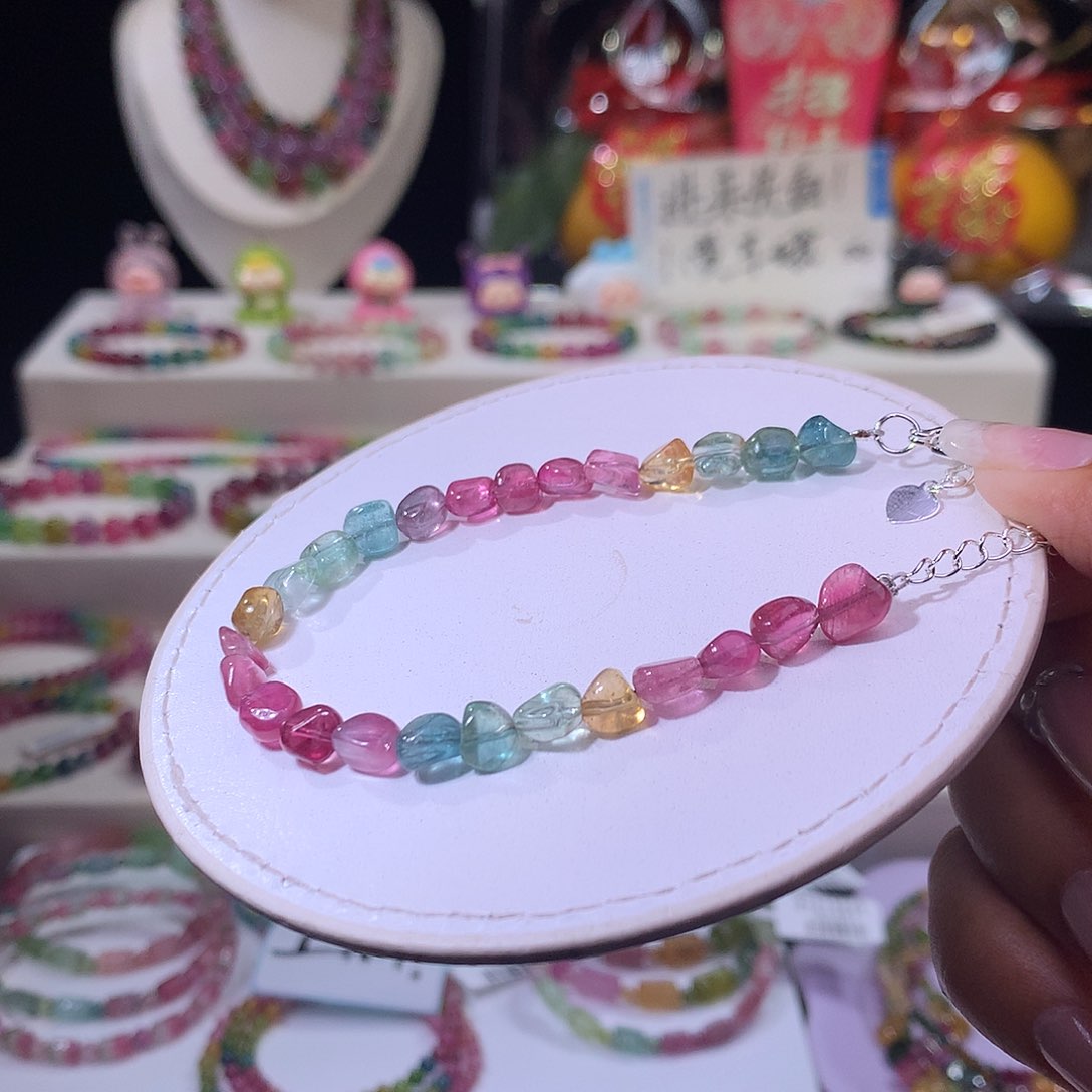 碧玺手链合金碧玺