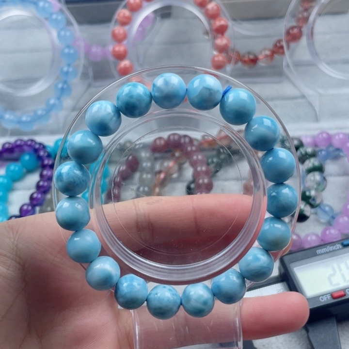 针钠钙石（海纹石）手串未镶嵌10mm尺寸单圈天然