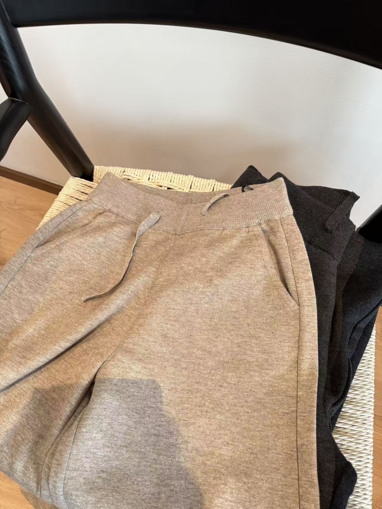 DALILI-（仙女裤）垂感直筒裤醋酸羊毛高腰显瘦针织长裤