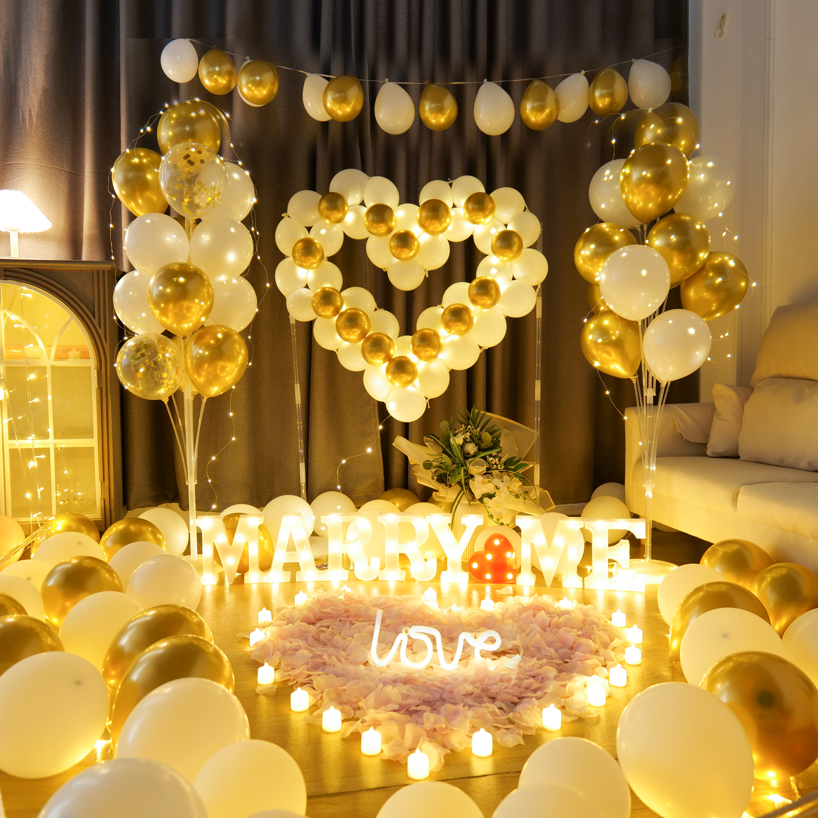 求婚布置道具网红表白创意用品表白生日浪漫室内户外场景装饰套餐