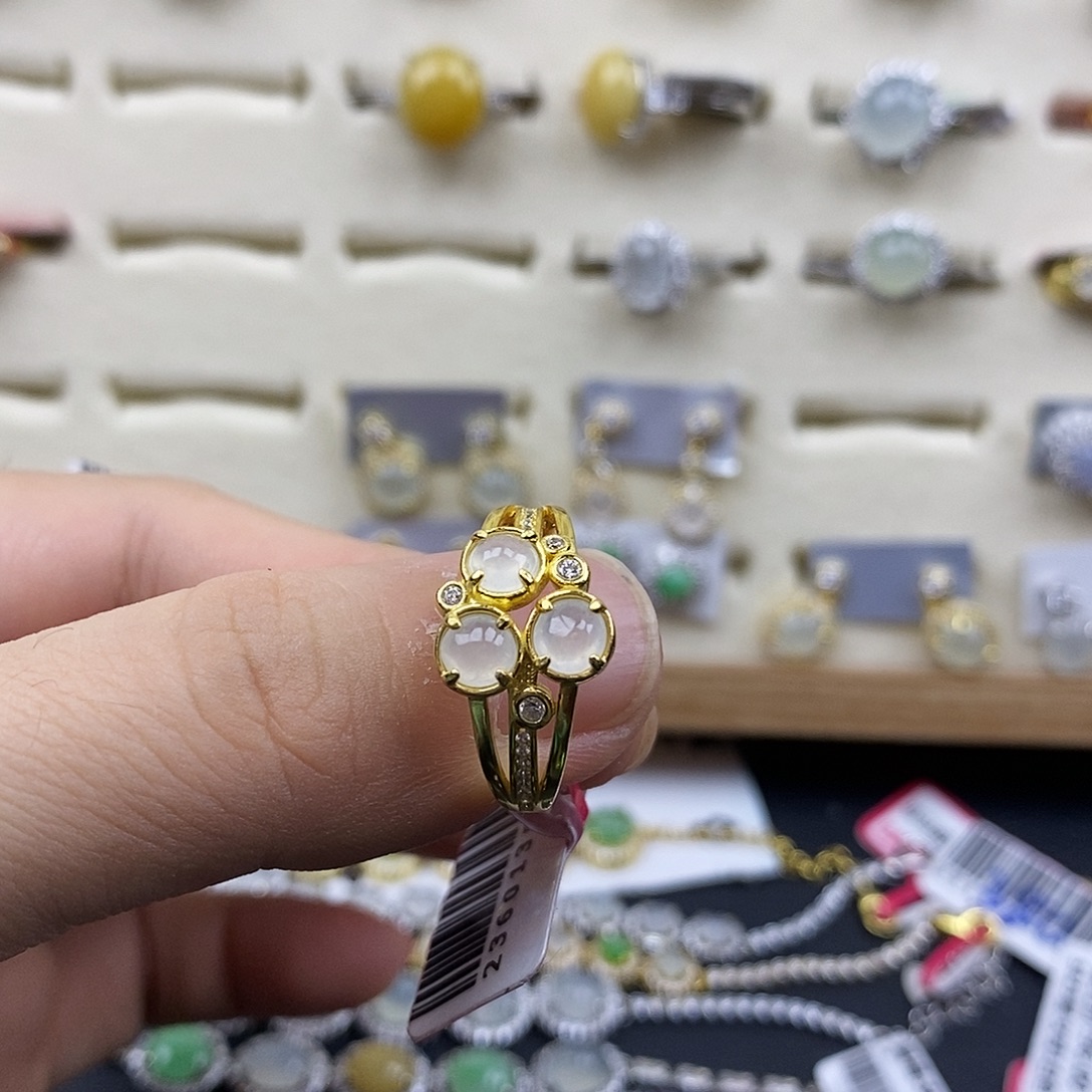 翡翠银S925镶嵌戒指