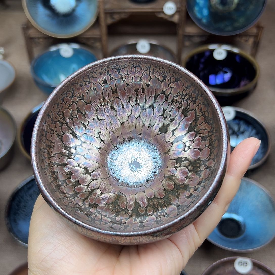 茶盏在*。彩金建盏主人杯