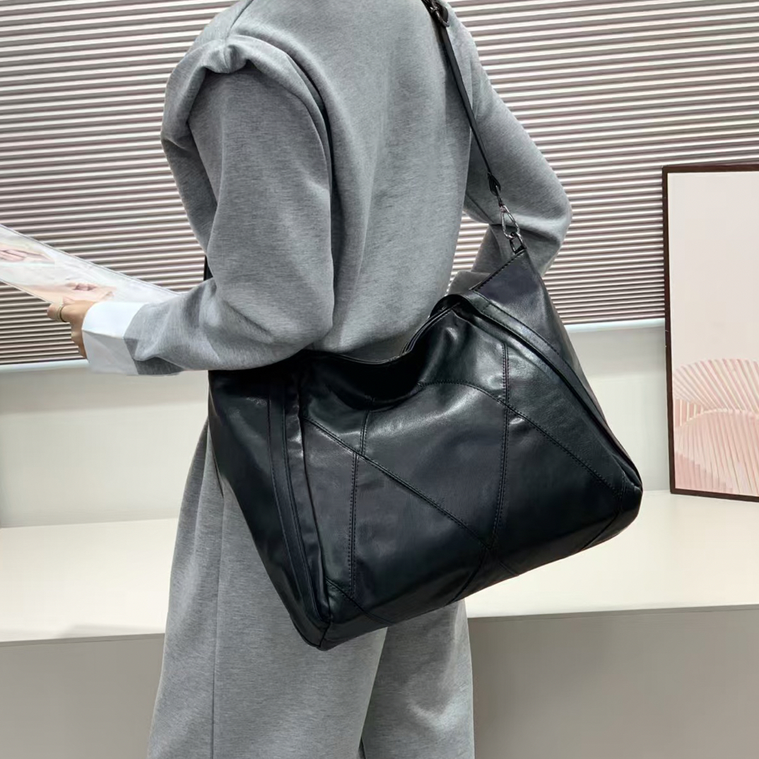 新款简约大容量托特 单肩腋下通勤上班女包包5113-1