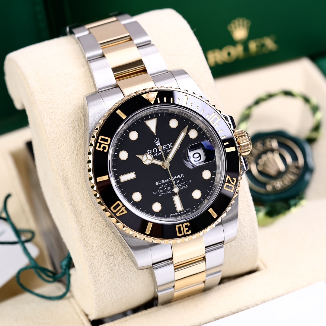 95新 Rolex/劳力士 116613 间金黑水鬼 2017年保卡 