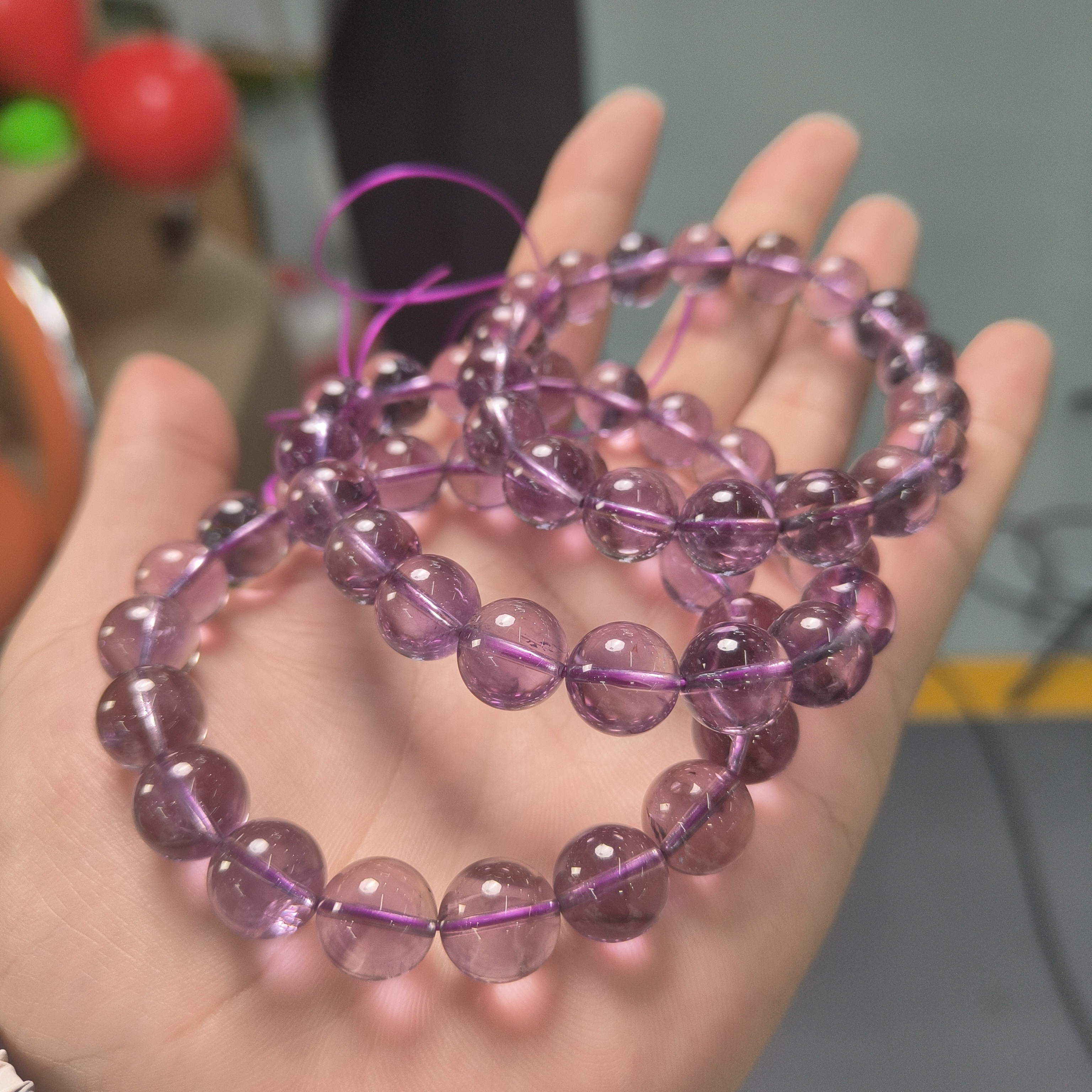 【村有晶品】天然紫水晶单圈手链 多样性发一件 11mm+ 1089ZBYT