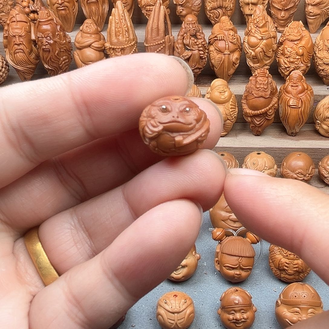 猴头核桃吊坠17金蟾