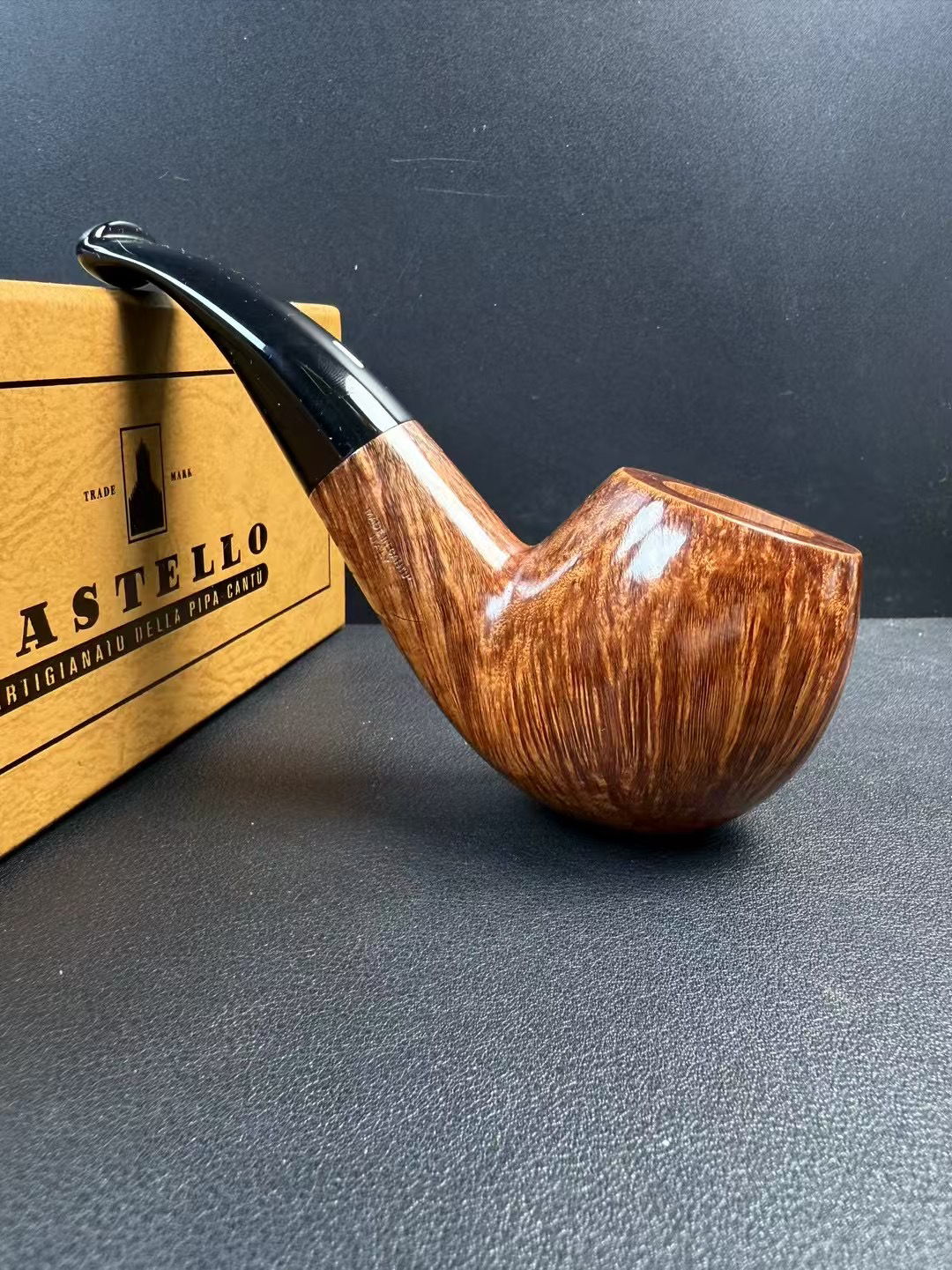 意大利卡斯特罗收藏kkk手工石楠木烟斗（内径21斗深40长125）