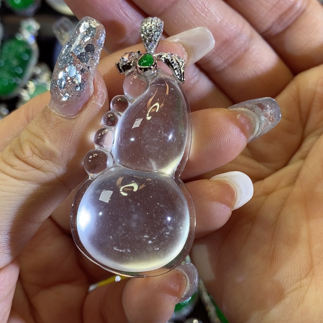 石英质玉银S925镶嵌颈饰