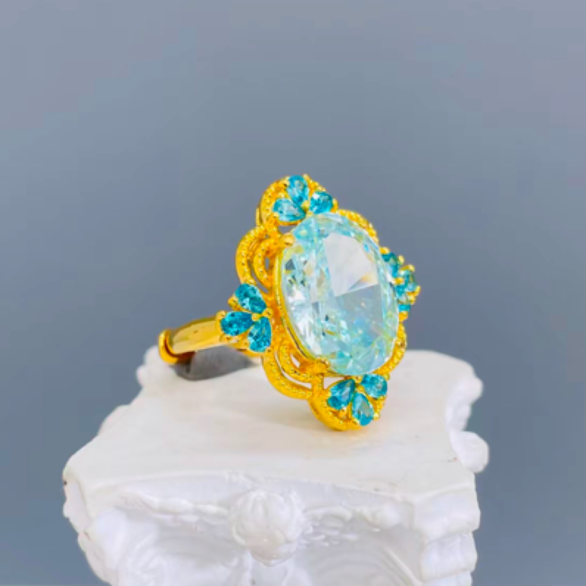 足金999黄金镶嵌戒指3.18