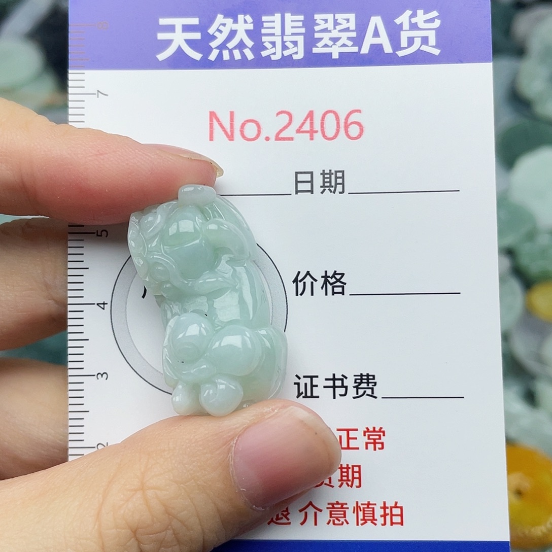 翡翠未镶嵌颈饰2406….