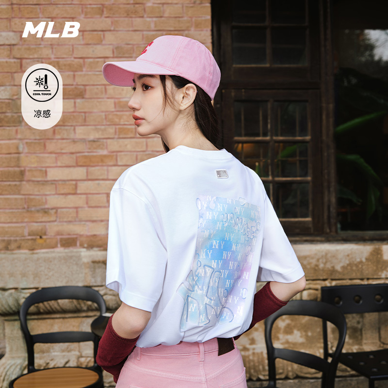 MLB官方 男女情侣凉感波普老花百搭运动休闲T恤25夏季新款TSX01