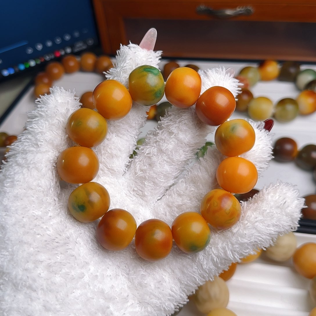 菩提根/象牙果手串卡 20干磨苹果微微瑕2