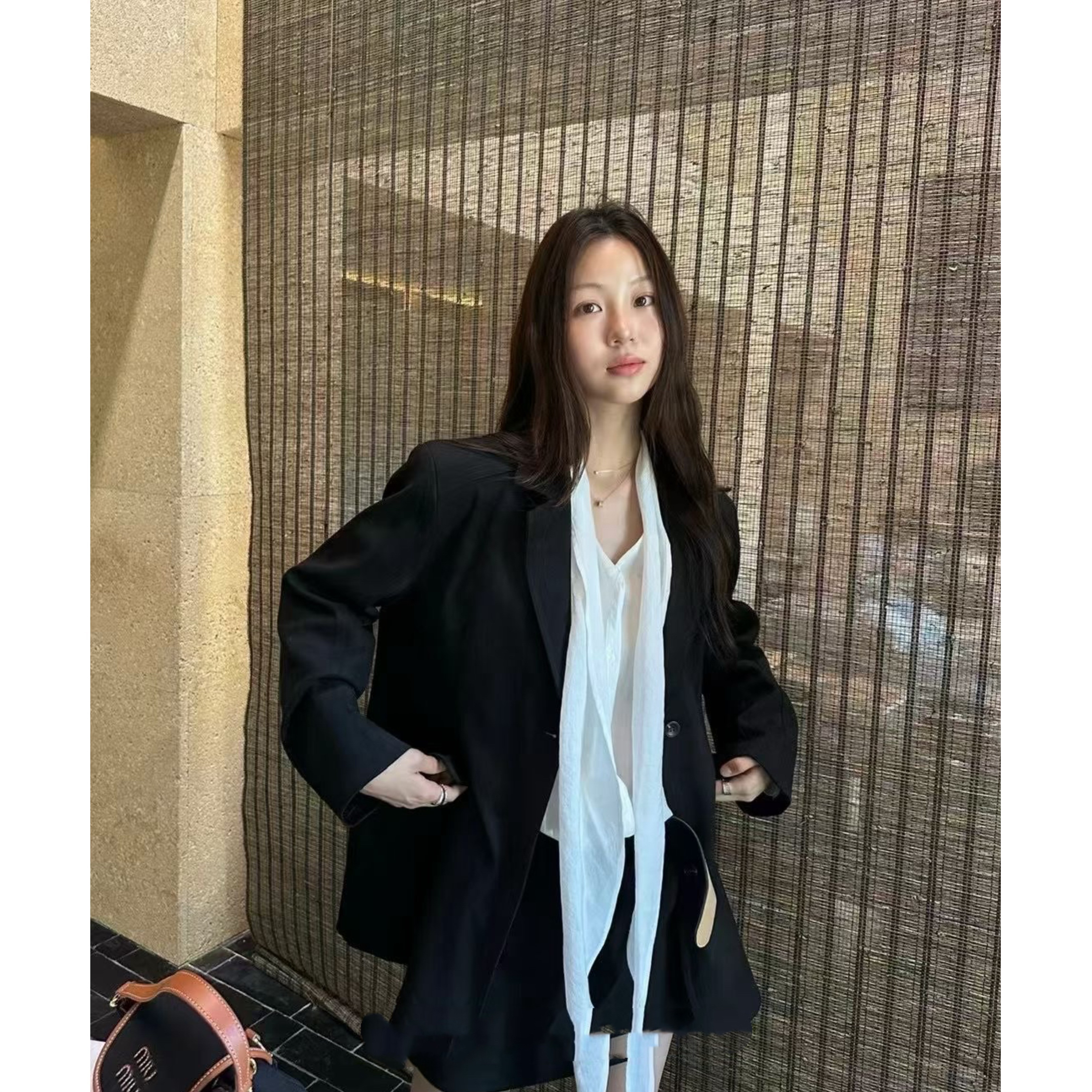 JIAYU 西装袖纽扣百搭休闲风西装小众设计感女气质西服