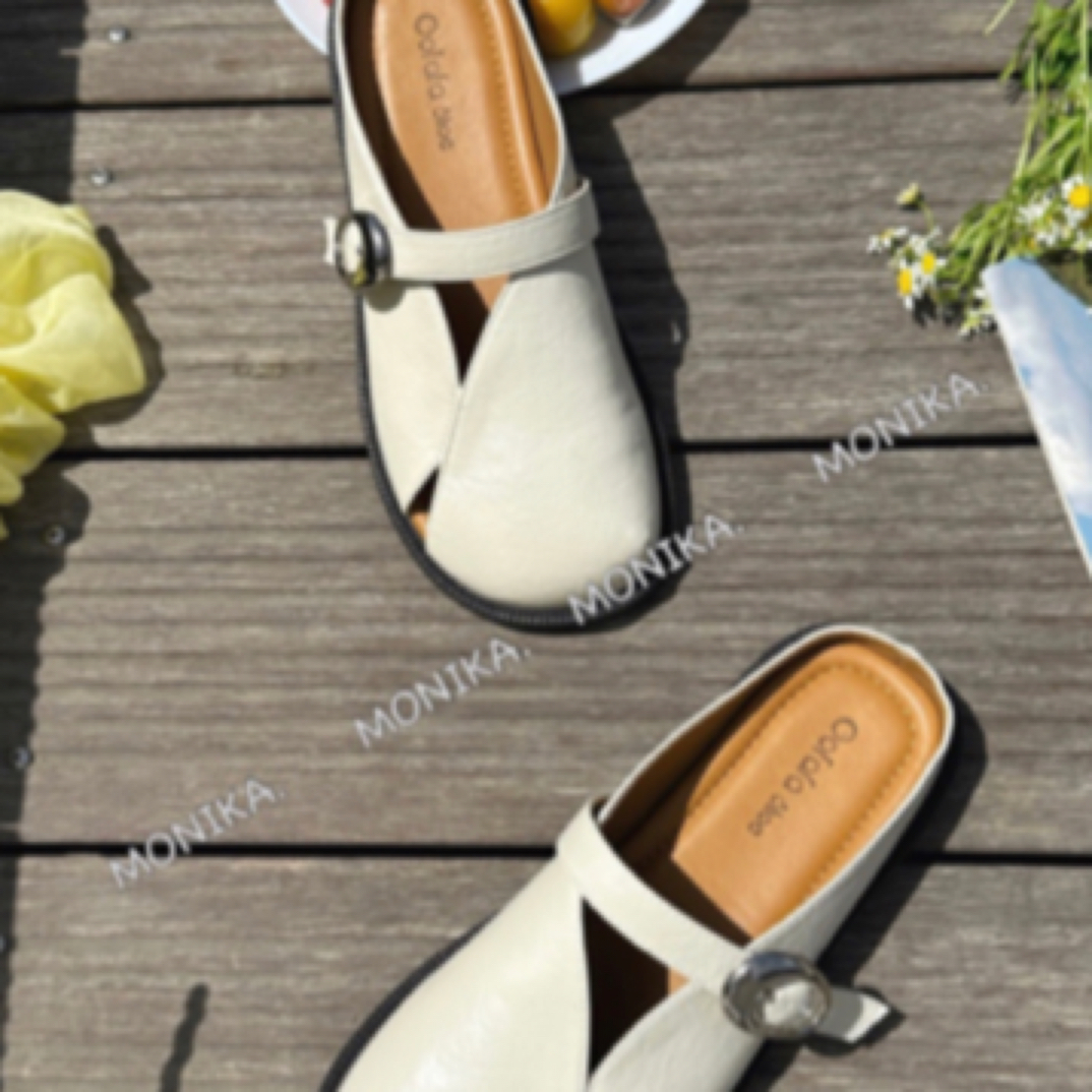 王姐推荐平跟包头拖休闲复古仙女风半拖