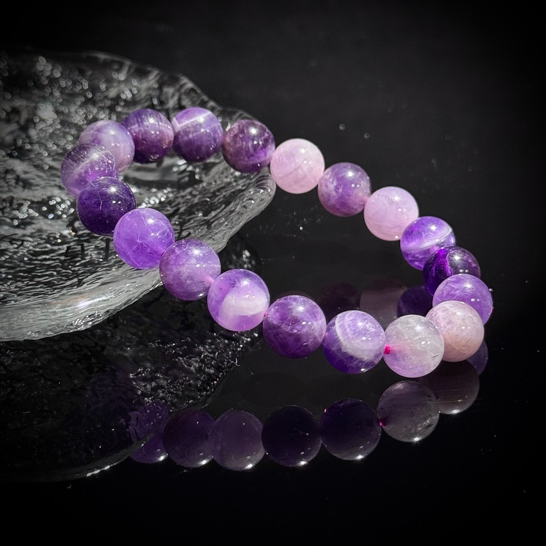 S2495【貝勒爺】紫水晶素圈手串（多样性发其一）