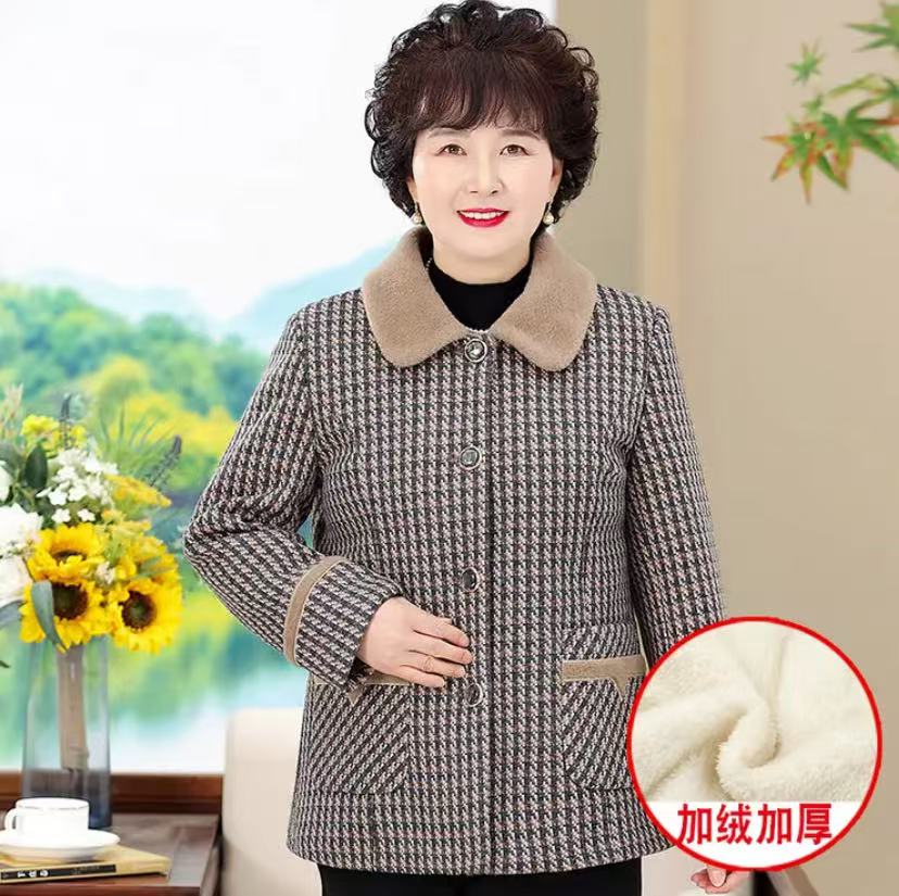 老年人冬装外套女奶奶装婆婆妈妈洋气老人加厚加绒