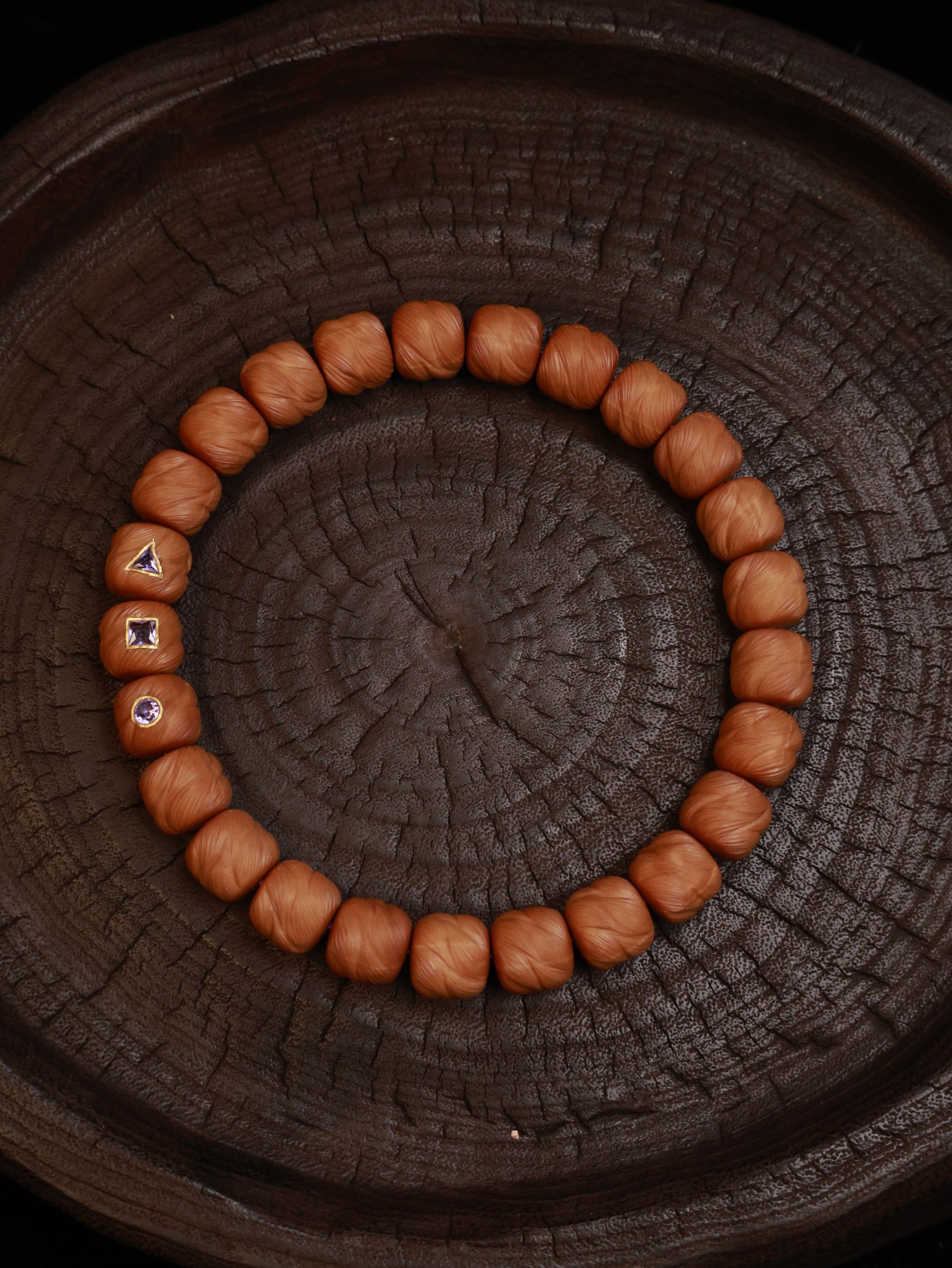 《造物》龙尾纯手工雕刻猴头手串