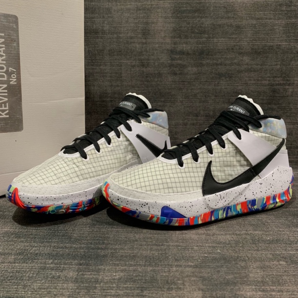 44码/杜兰特 KD13 Home Team 白彩虹主场 全新 未下地 带原盒