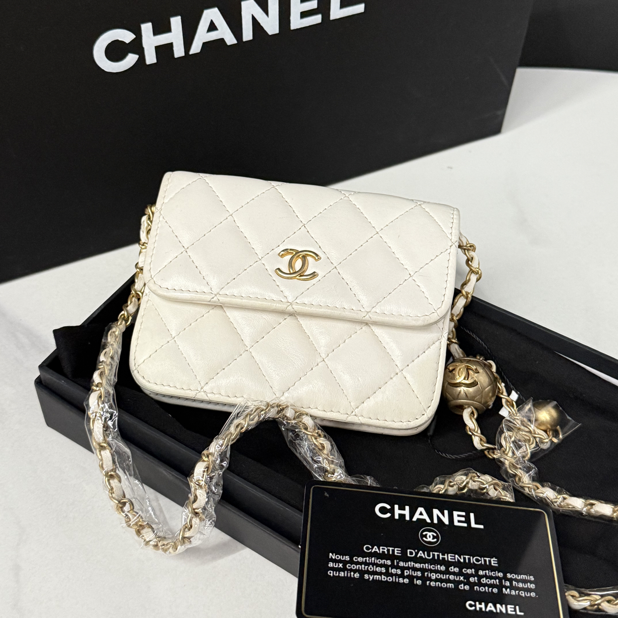 95新 Chanel/香奈儿 金球小废包30开卡12cm/0995111901