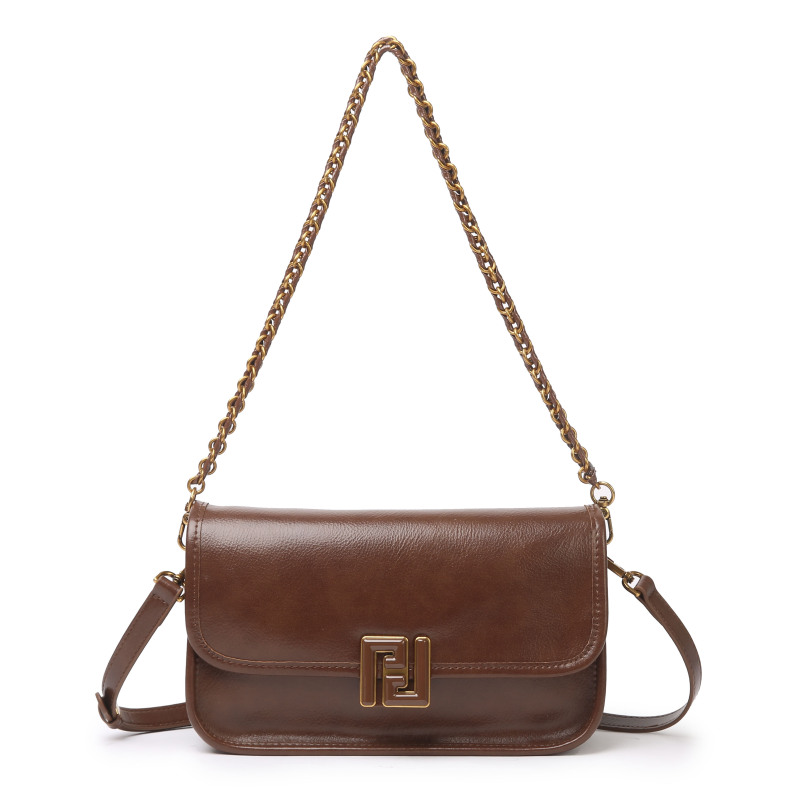 【LULU】SKL-5836-摩卡色RAIN.CUN气质时尚百搭简约斜跨轻奢女包