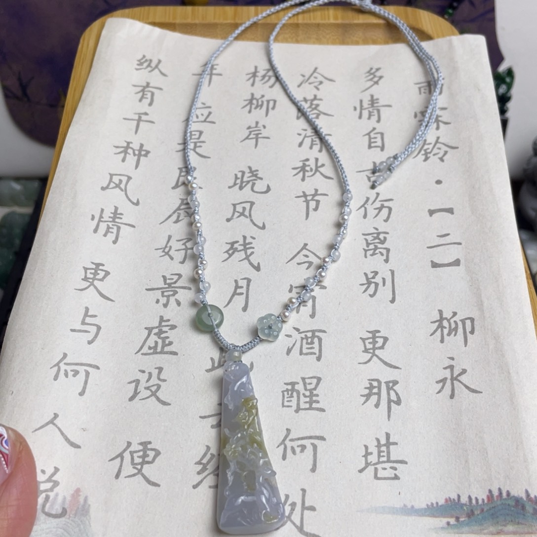 翡翠未镶嵌颈饰设计款项链