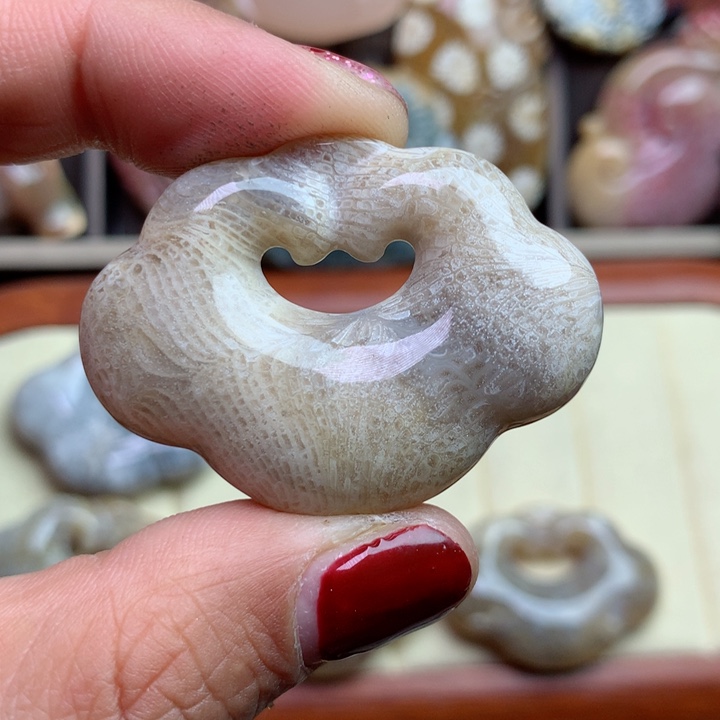 硅化珊瑚（珊瑚玉）颈饰未镶嵌