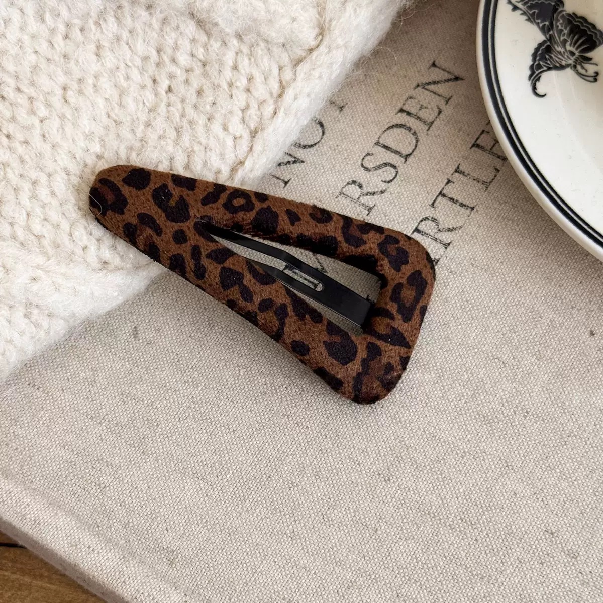 美拉德秋冬豹纹发夹新款前额碎发刘海bb夹侧耳边夹发饰