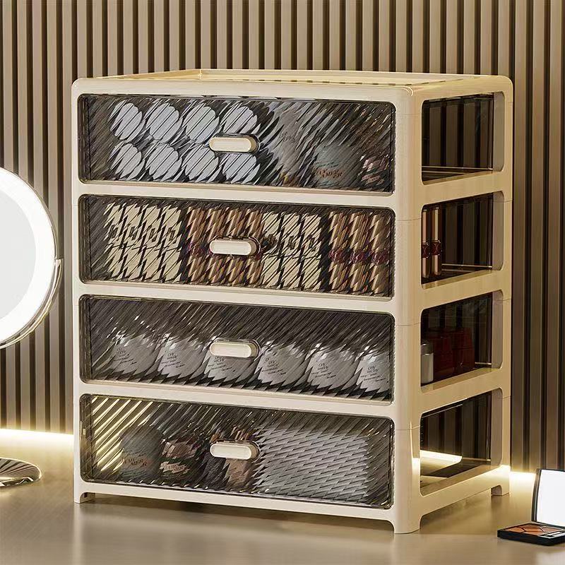 透明桌面收纳柜办公室多层收纳盒大容量储物柜抽屉式化妆品整理柜