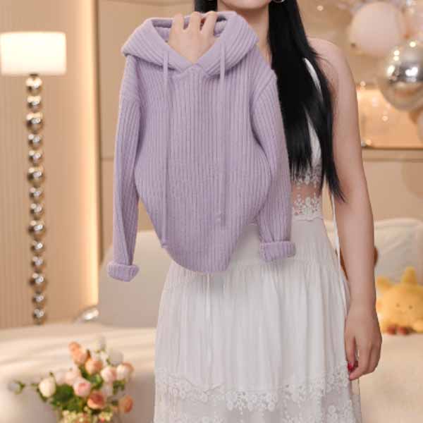 【米拉8】女童蓝色毛衣针织牛仔裤秋季中大童百搭长袖上衣外套时髦