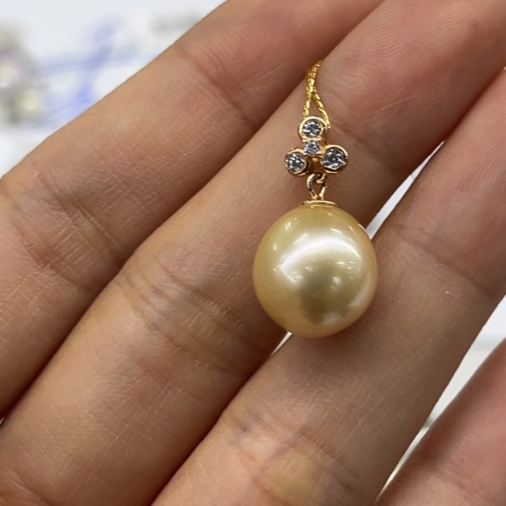 银S925镶嵌颈饰海水珍珠11-12