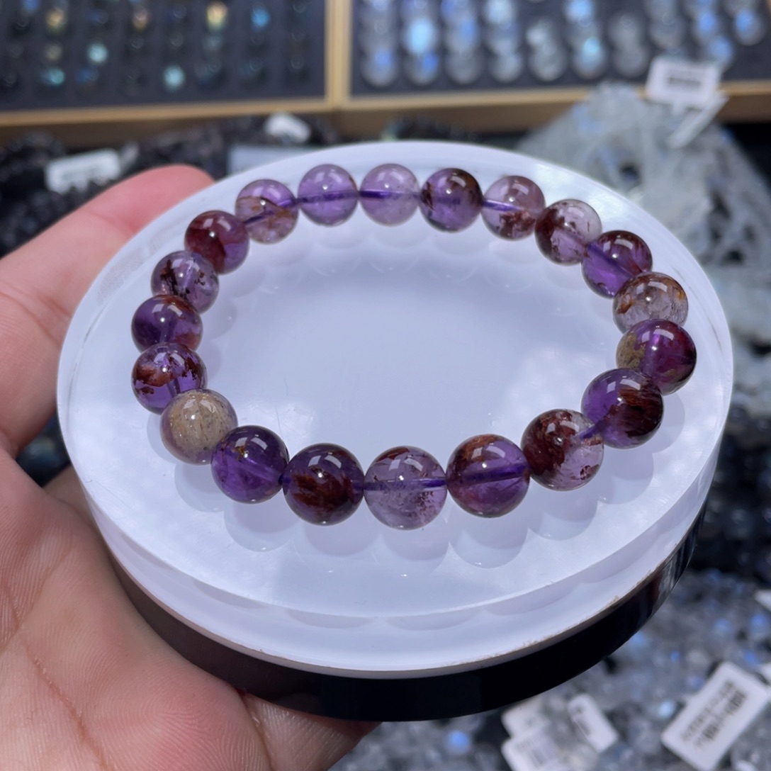 水晶手链未镶嵌紫幽灵水晶手链10m