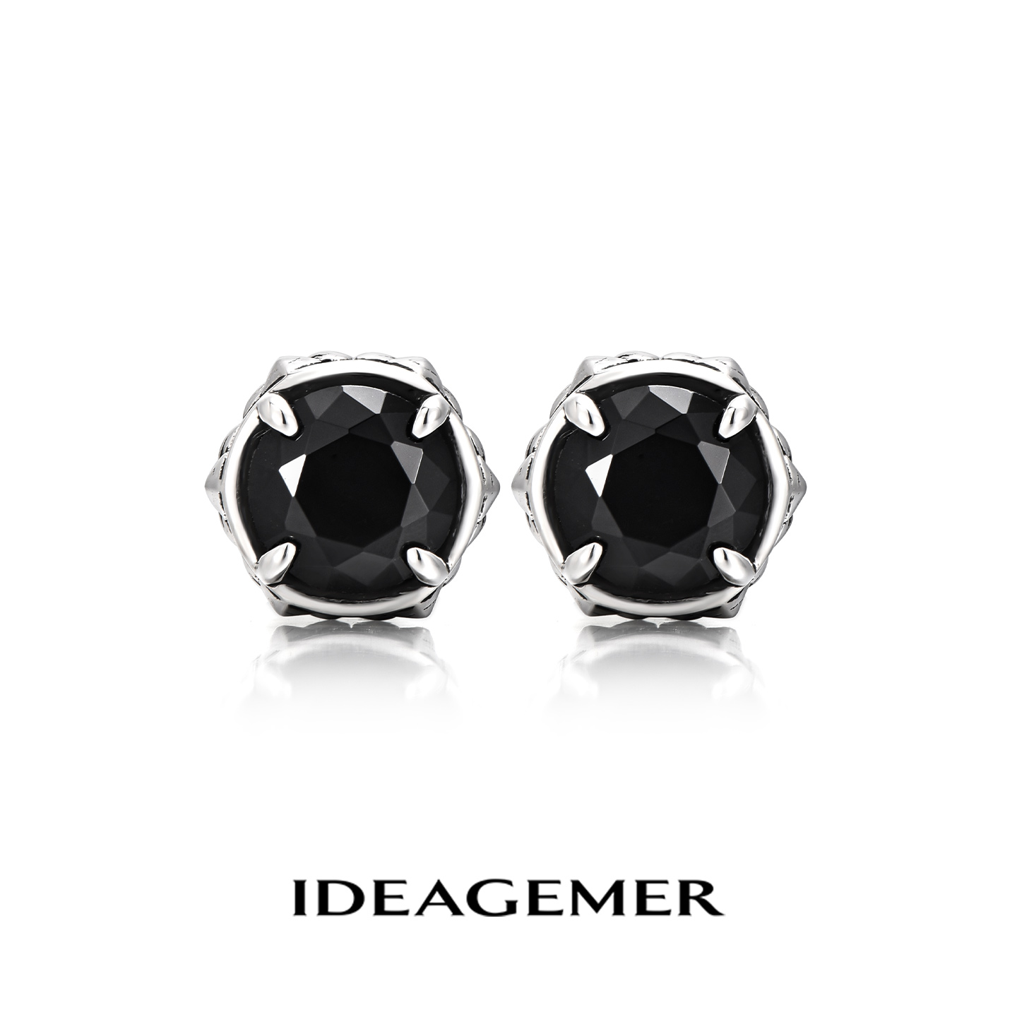 ideagemer 925银耳饰 时尚百搭鸢尾花耳钉男生轻奢高级感痞帅